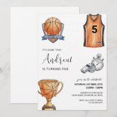 Persoonlijke basketbal verjaardagsuitnodiging kaart (Voorkant / Achterkant)