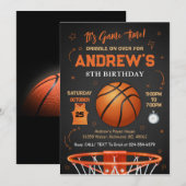 Persoonlijke Basketbal Verjaardagsuitnodiging Sjab Kaart (Voorkant / Achterkant)