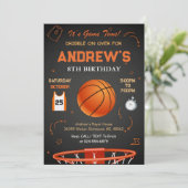 Persoonlijke Basketbal Verjaardagsuitnodiging Sjab Kaart (Staand voorkant)