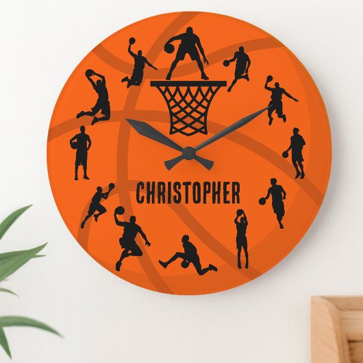 Persoonlijke basketbalactie grote klok