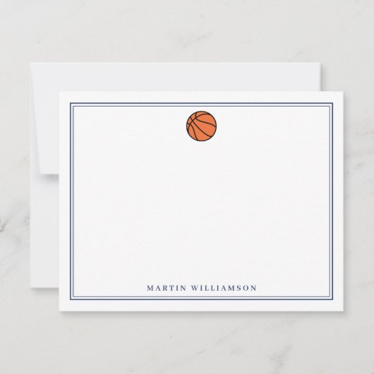 Persoonlijke basketbalbriefpapier voor jongens bedankkaart (Voorkant)