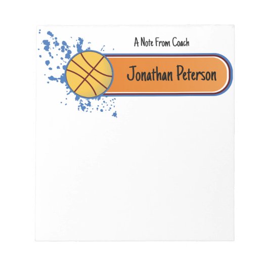 Persoonlijke basketbalcoach notitieblok (Voorkant)