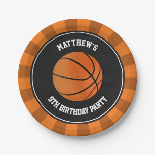 Persoonlijke basketbalfeestcake lunchborden papieren bordje