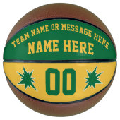 Persoonlijke Basketball Ball, Green en Gold Basketbal (Voorkant)