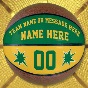 Persoonlijke Basketball Ball, Green en Gold Basketbal