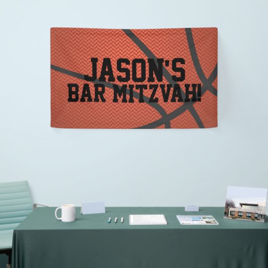 Persoonlijke Basketball Bar Mitzvah Spandoek (Beurs)
