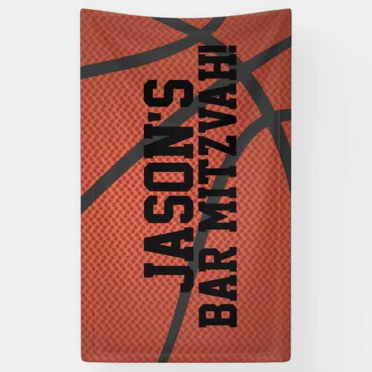 Persoonlijke Basketball Bar Mitzvah Spandoek (Verticaal)