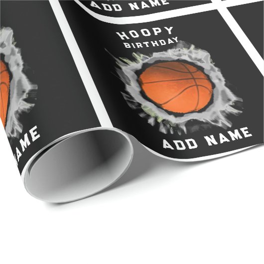 Persoonlijke Basketball Birthday Cadeaupapier (Rol Hoek)
