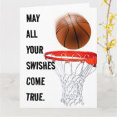 Persoonlijke Basketball Birthday Kaart (Gele Bloem)