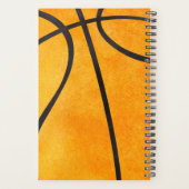 Persoonlijke Basketball Black Oranje Kinder sport Planner (Achterkant)