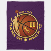Persoonlijke Basketball Blanket 3-afmetingen, elke Fleece Deken (Voorkant)