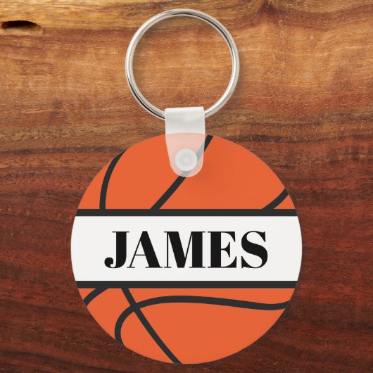 Persoonlijke Basketball Button Sleutelhanger (Voorkant)