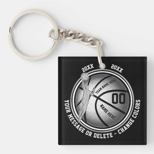 Persoonlijke Basketball-cadeaus voor jongens voor  Sleutelhanger (Voorkant)