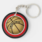 Persoonlijke Basketball-cadeaus voor senior medewe Sleutelhanger (Achterkant)