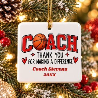 Persoonlijke Basketball Coach Bedankt Kerstmis Keramisch Ornament