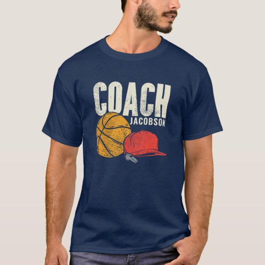 Persoonlijke Basketball Coach Voeg naam toe T-shirt (Voorkant)