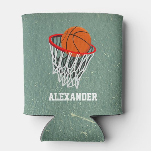 Persoonlijke Basketball en Hoop Blikjeskoeler (Achterkant)