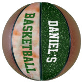  persoonlijke Basketball Green Glitter Basketbal (Verticaal)