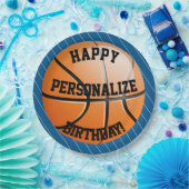 Persoonlijke Basketball Happy Birthday Papieren Bordje (Feest)