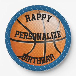 Persoonlijke Basketball Happy Birthday Papieren Bordje