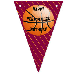 Persoonlijke Basketball Happy Birthday Vlaggetjes