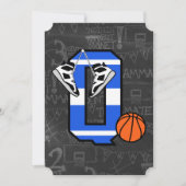 Persoonlijke Basketball-Initiaal Letter Q Kaart (Voorkant)