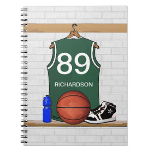 Persoonlijke Basketball Jersey (groen) Journal Notitieboek