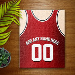 Persoonlijke Basketball Jersey Legpuzzel<br><div class="desc">Fun basketbal trui met jouw naam en nummer gepersonaliseerd,  in de kleuren van uw team! ** JA,  IK DOE AANGEPASTE TEAM OF SCHOOLKLEUREN! ** Neem contact met me op met je aanvraag voor aangepaste kleuren.</div>