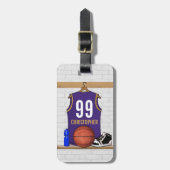 Persoonlijke Basketball Jersey (PG) Bagagelabel (Voorkant verticaal)