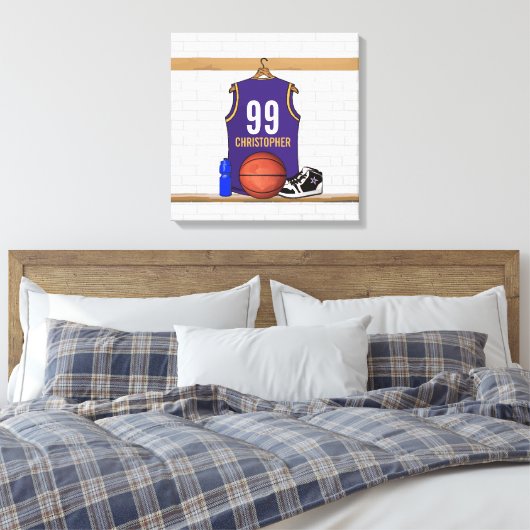 Persoonlijke Basketball Jersey (PG) Canvas Afdruk (Insitu (Slaapkamer))