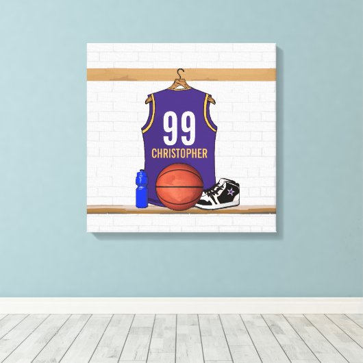 Persoonlijke Basketball Jersey (PG) Canvas Afdruk (Insitu (Houten vloer))