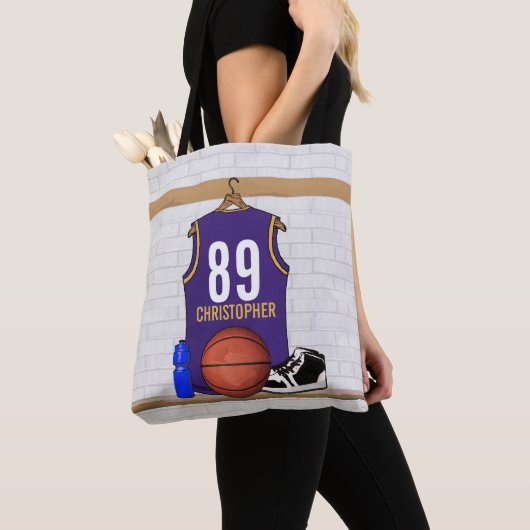 Persoonlijke Basketball Jersey (PG) Tote Bag (Dichtbij)