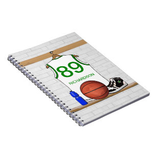 Persoonlijke Basketball Jersey (wit) Journal Notitieboek