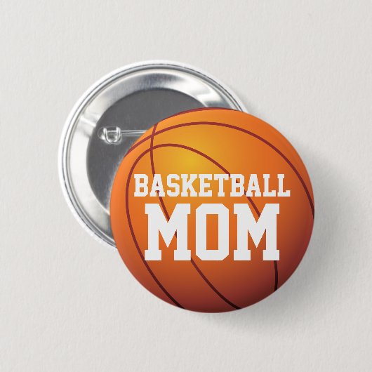 Persoonlijke Basketball Mam Ronde Button 5,7 Cm (Voorkant /achterkant)