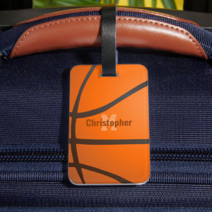 Persoonlijke Basketball Monogram Initiaal Naam Lug Bagagelabel