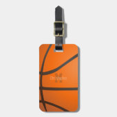 Persoonlijke Basketball Monogram Initiaal Naam Lug Bagagelabel (Voorkant verticaal)