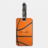 Persoonlijke Basketball Monogram Initiaal Naam Lug Bagagelabel (Achterkant verticaal)