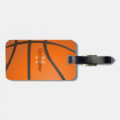 Persoonlijke Basketball Monogram Initiaal Naam Lug Bagagelabel (Achterkant horizontaal)