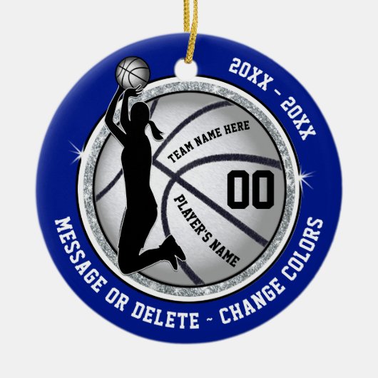 Persoonlijke Basketball Ornamenten voor meisjes, b (Voorkant)