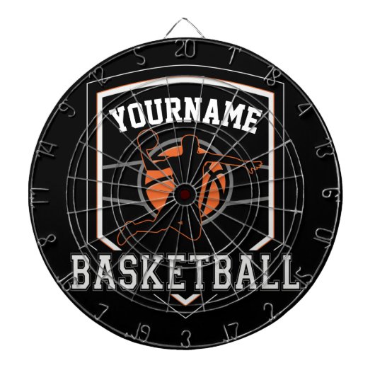 Persoonlijke Basketball Player NAME Slam Dunk Team Dartbord (Voorkant)