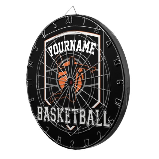 Persoonlijke Basketball Player NAME Slam Dunk Team Dartbord (Voorkant Rechts)