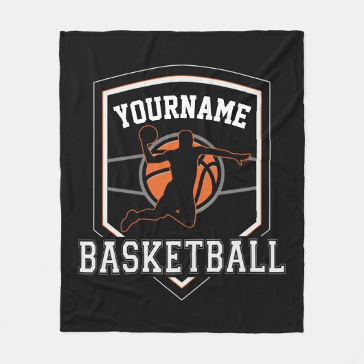 Persoonlijke Basketball Player NAME Slam Dunk Team Fleece Deken (Voorkant)