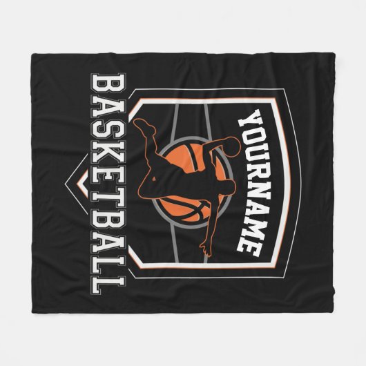 Persoonlijke Basketball Player NAME Slam Dunk Team Fleece Deken (Voorkant (Horizontaal))