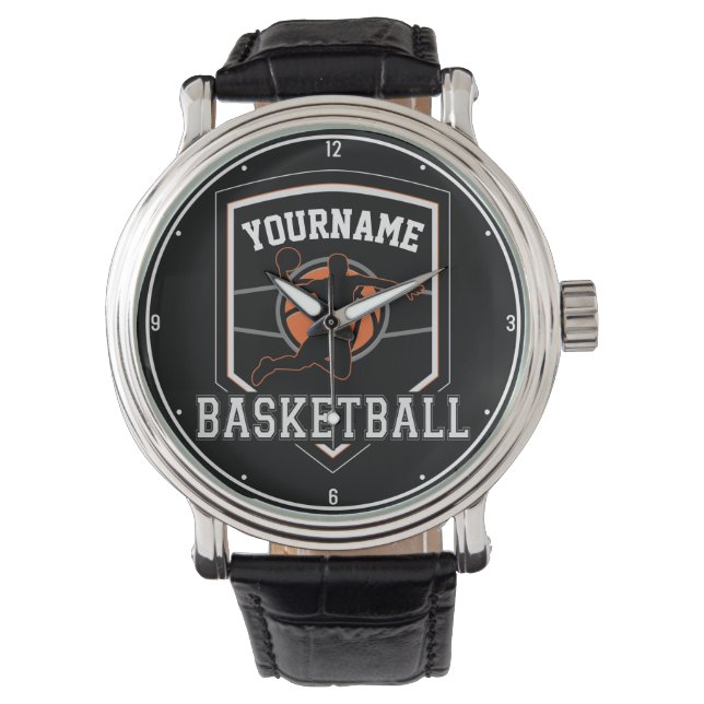 Persoonlijke Basketball Player NAME Slam Dunk Team Horloge (Voorkant)