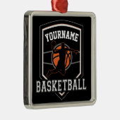 Persoonlijke Basketball Player NAME Slam Dunk Team Metalen Ornament (Rechts)