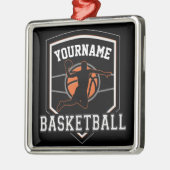 Persoonlijke Basketball Player NAME Slam Dunk Team Metalen Ornament (Links)