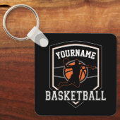 Persoonlijke Basketball Player NAME Slam Dunk Team Sleutelhanger (Voorkant)