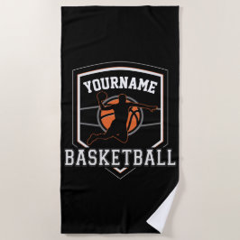 Persoonlijke Basketball Player NAME Slam Dunk Team Strandlaken