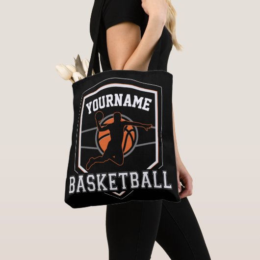 Persoonlijke Basketball Player NAME Slam Dunk Team Tote Bag (Dichtbij)