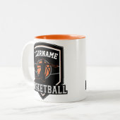 Persoonlijke Basketball Player NAME Slam Dunk Team Tweekleurige Koffiemok (Voorkant links)